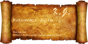 Kutrovácz Júlia névjegykártya